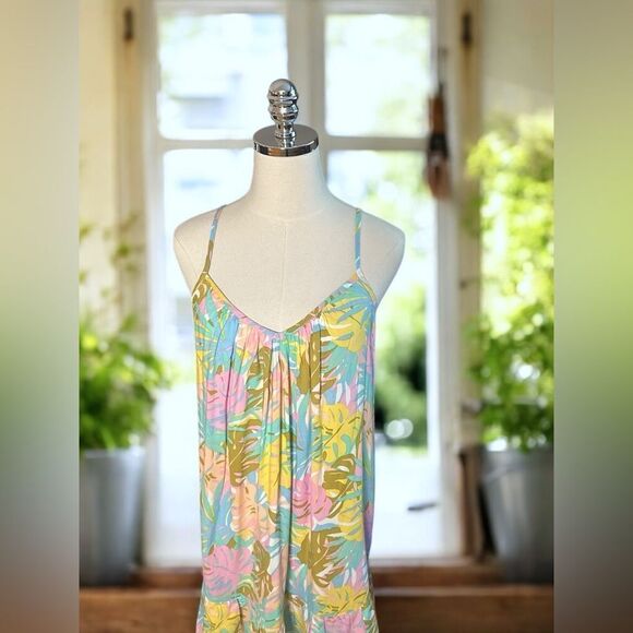 Billabong Women’s Sunny Daze Mini Dress Pink/Peach Floral Dress Size M - Picture 4 of 12